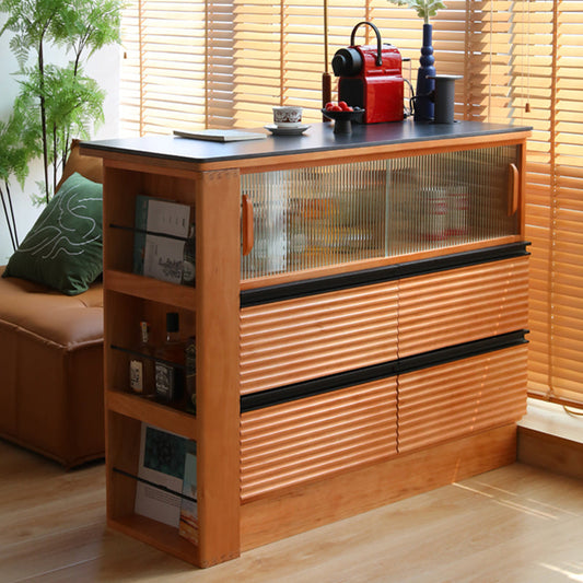 Mesa de comedor moderno de barra de mármol.