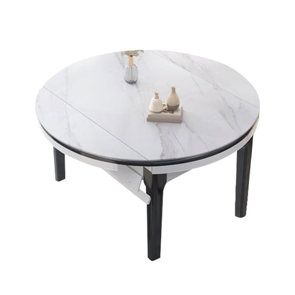 Modern Foldable Dining Set 1/7 Pieces White Dinette Set with Wooden Chairs Table White Clearhalo 'Dining Room Sets' 'Dining Tables & Seating' 'dining_room_set' 'furn' 'furn_dining_room_set' 'Furniture' 'Kitchen & Dining Furniture' 7379743