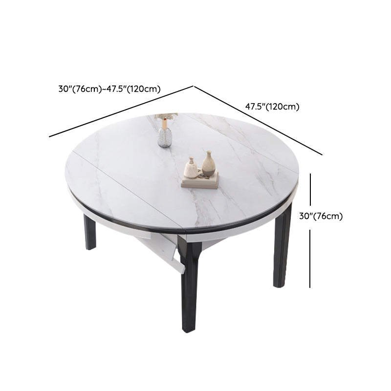 Modern Foldable Dining Set 1/7 Pieces White Dinette Set with Wooden Chairs Clearhalo 'Dining Room Sets' 'Dining Tables & Seating' 'dining_room_set' 'furn' 'furn_dining_room_set' 'Furniture' 'Kitchen & Dining Furniture' 7379747