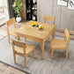 Muebles de madera maciza de estilo moderno 1/5 piezas de mesa cuadrada de forma cuadrada con silla