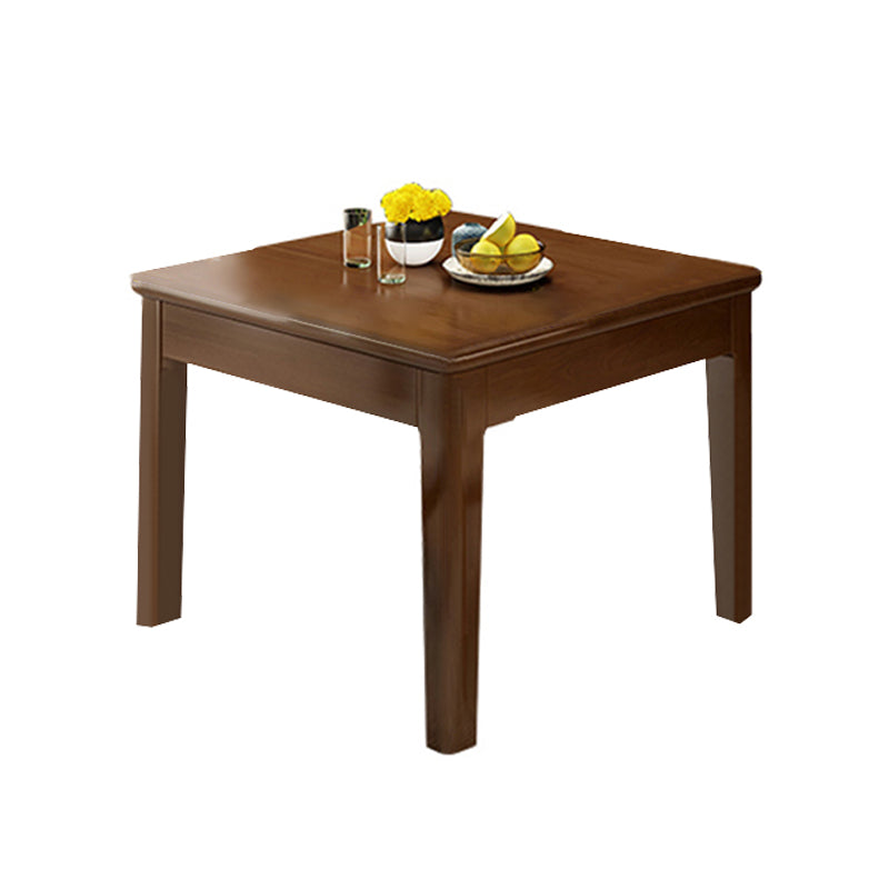 Muebles de madera maciza de estilo moderno 1/5 piezas de mesa cuadrada de forma cuadrada con silla