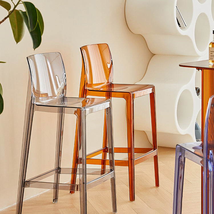 Taburete de respaldo de respaldo sin brazo moderno taburete de café acrílico con pedal