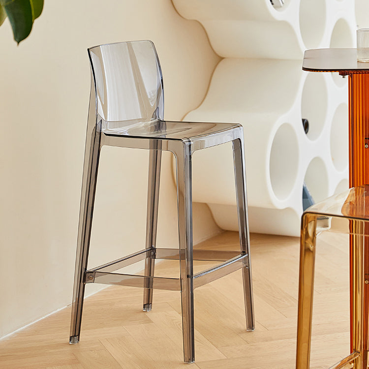 Taburete de respaldo de respaldo sin brazo moderno taburete de café acrílico con pedal