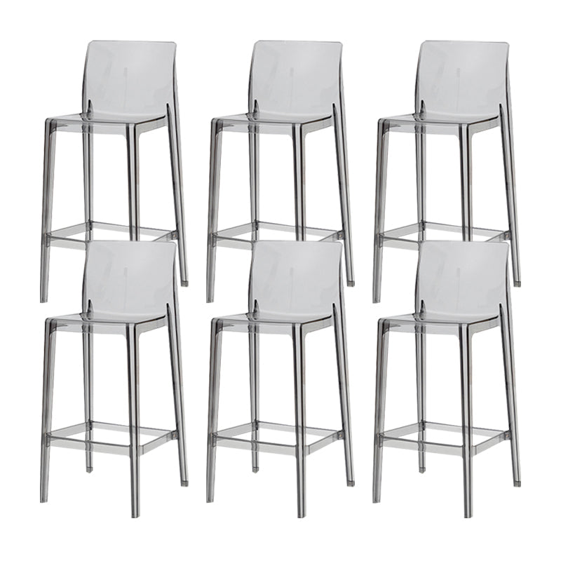 Taburete de respaldo de respaldo sin brazo moderno taburete de café acrílico con pedal