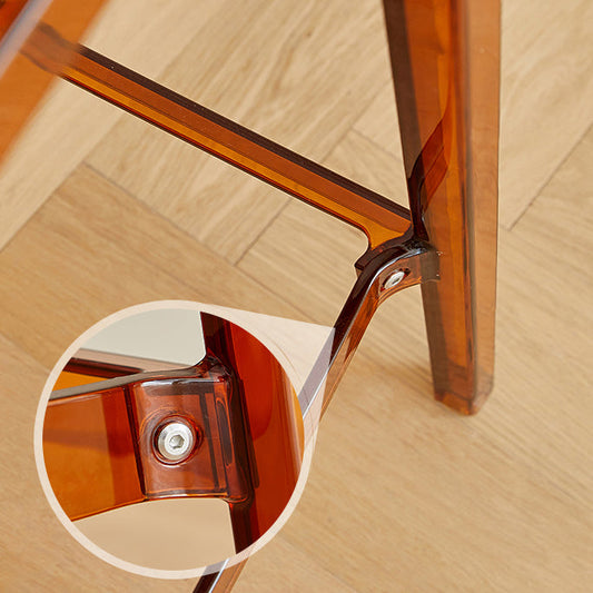 Modern Armless Backrest Counter Stool Acrylic Cafe Bar Stool with  Pedal