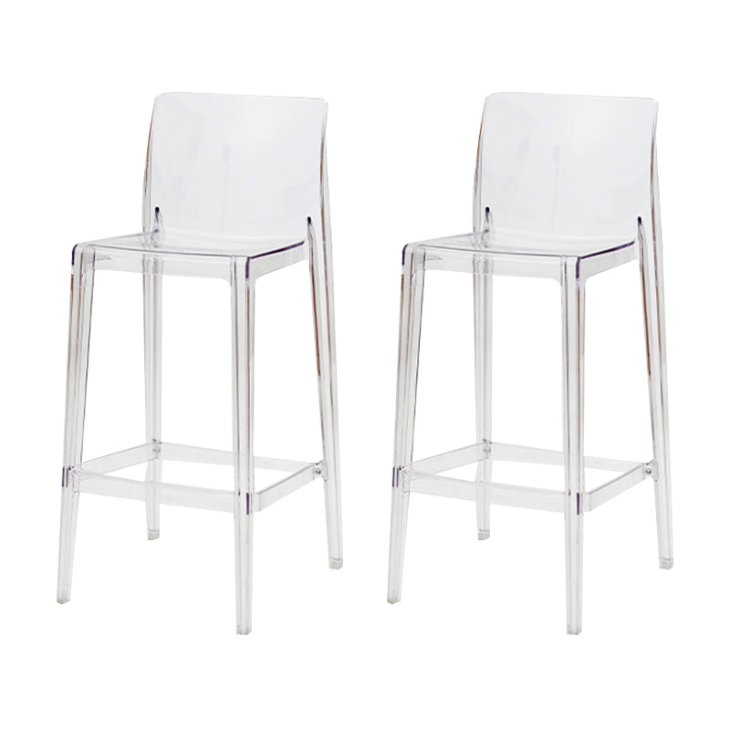 Taburete de respaldo de respaldo sin brazo moderno taburete de café acrílico con pedal