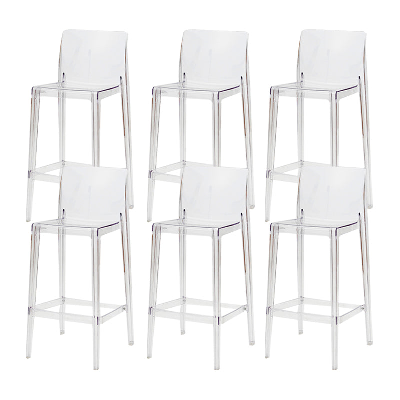 Taburete de respaldo de respaldo sin brazo moderno taburete de café acrílico con pedal