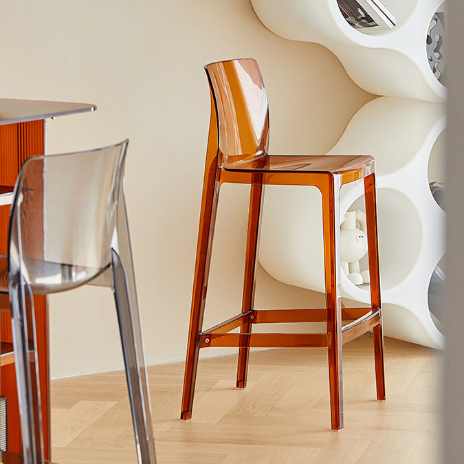 Taburete de respaldo de respaldo sin brazo moderno taburete de café acrílico con pedal