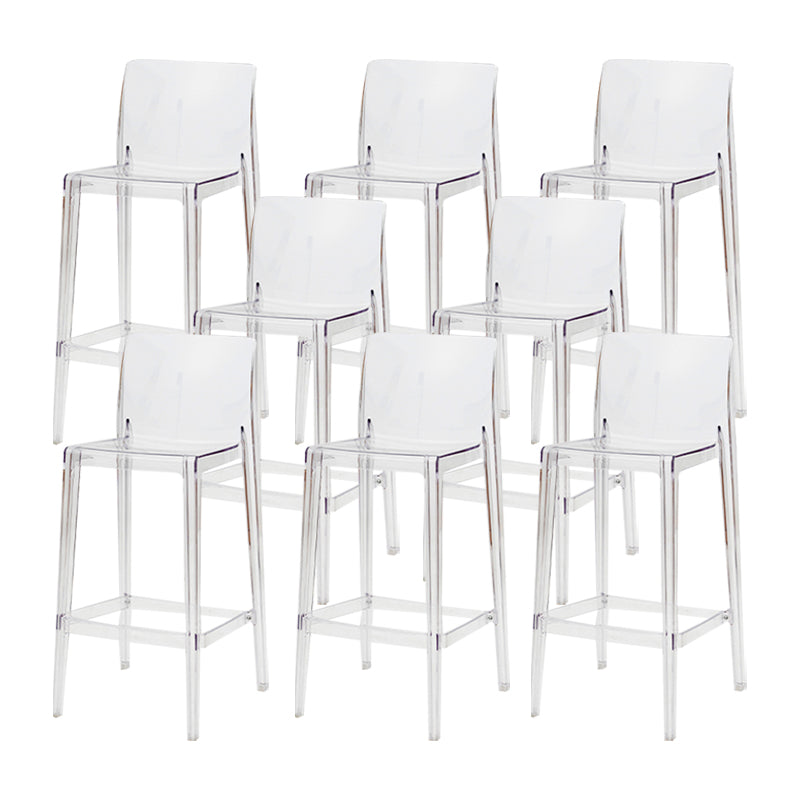 Taburete de respaldo de respaldo sin brazo moderno taburete de café acrílico con pedal