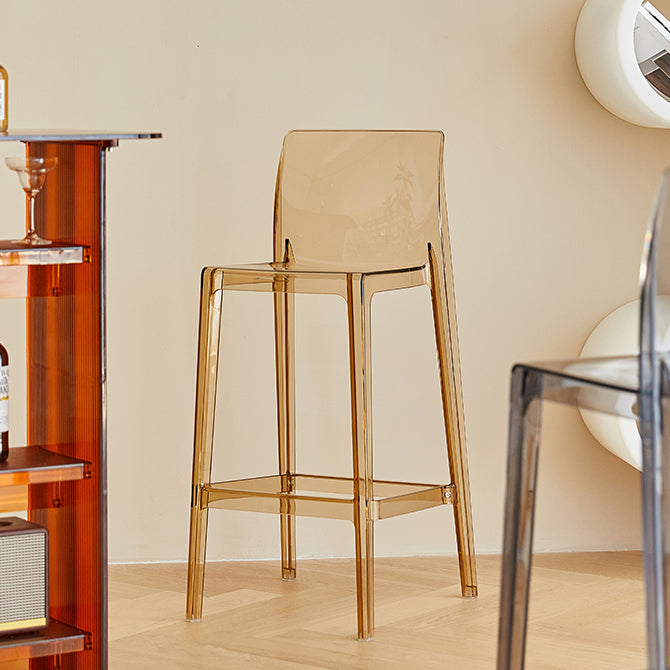 Taburete de respaldo de respaldo sin brazo moderno taburete de café acrílico con pedal