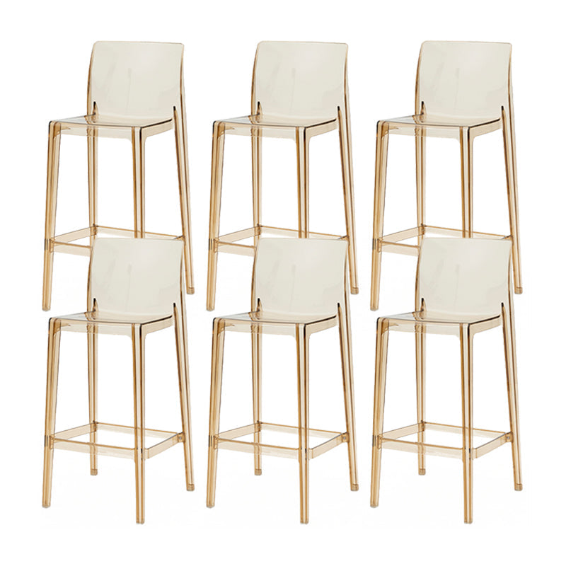 Taburete de respaldo de respaldo sin brazo moderno taburete de café acrílico con pedal