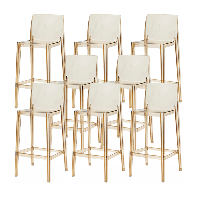 Taburete de respaldo de respaldo sin brazo moderno taburete de café acrílico con pedal