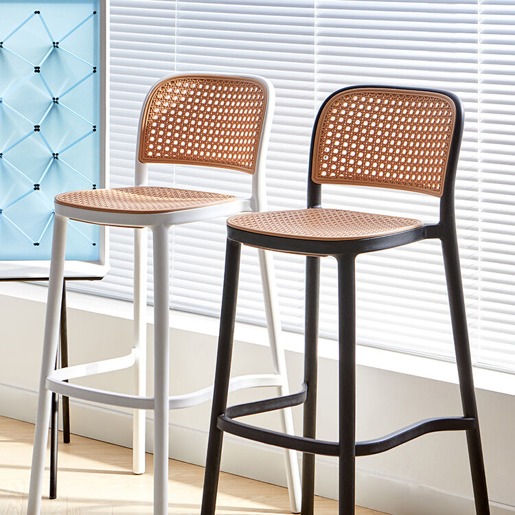 Sgabello da banco di plastica in stile moderno sgabello sul retro con poggiapiedi