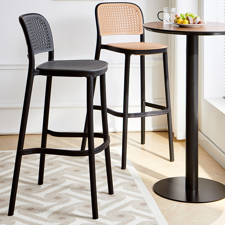 Sgabello da banco di plastica in stile moderno sgabello sul retro con poggiapiedi