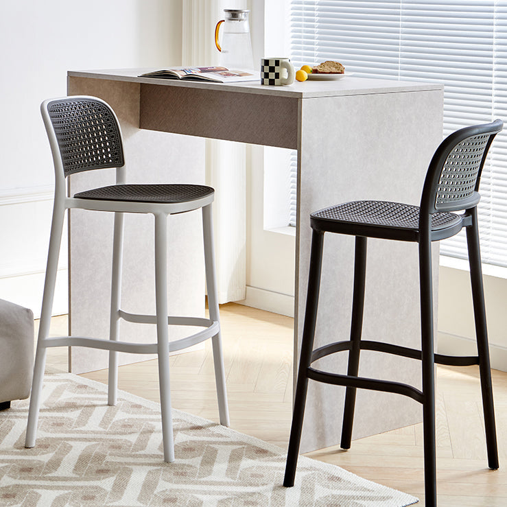 Sgabello da banco di plastica in stile moderno sgabello sul retro con poggiapiedi