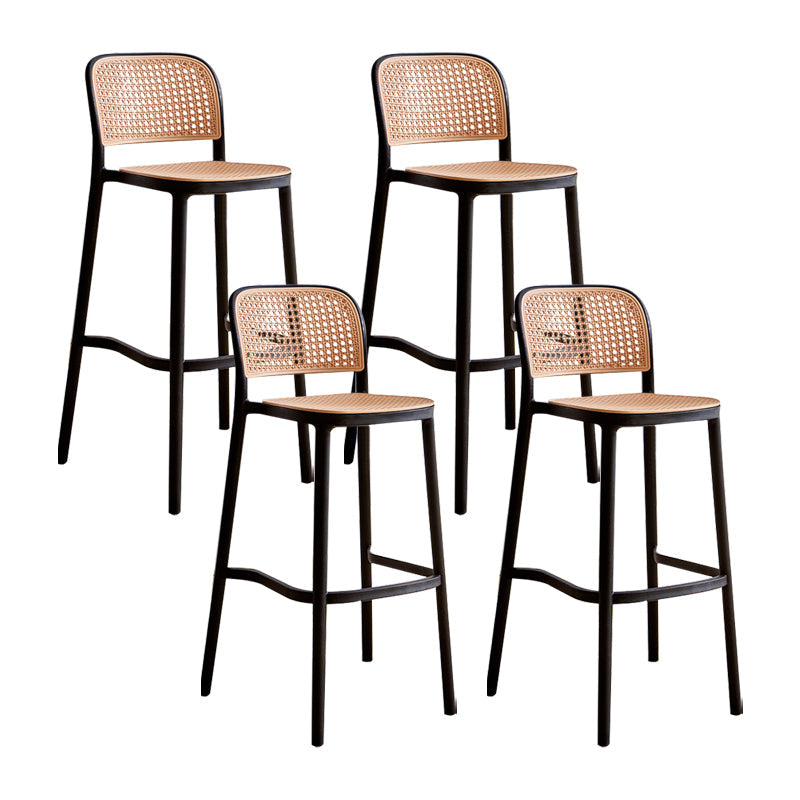 Sgabello da banco di plastica in stile moderno sgabello sul retro con poggiapiedi