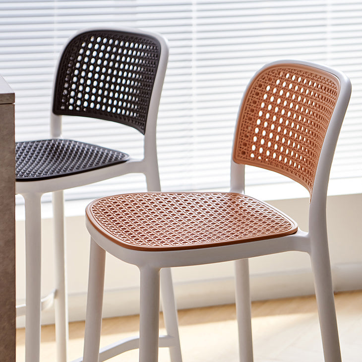 Sgabello da banco di plastica in stile moderno sgabello sul retro con poggiapiedi