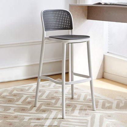 Sgabello da banco di plastica in stile moderno sgabello sul retro con poggiapiedi