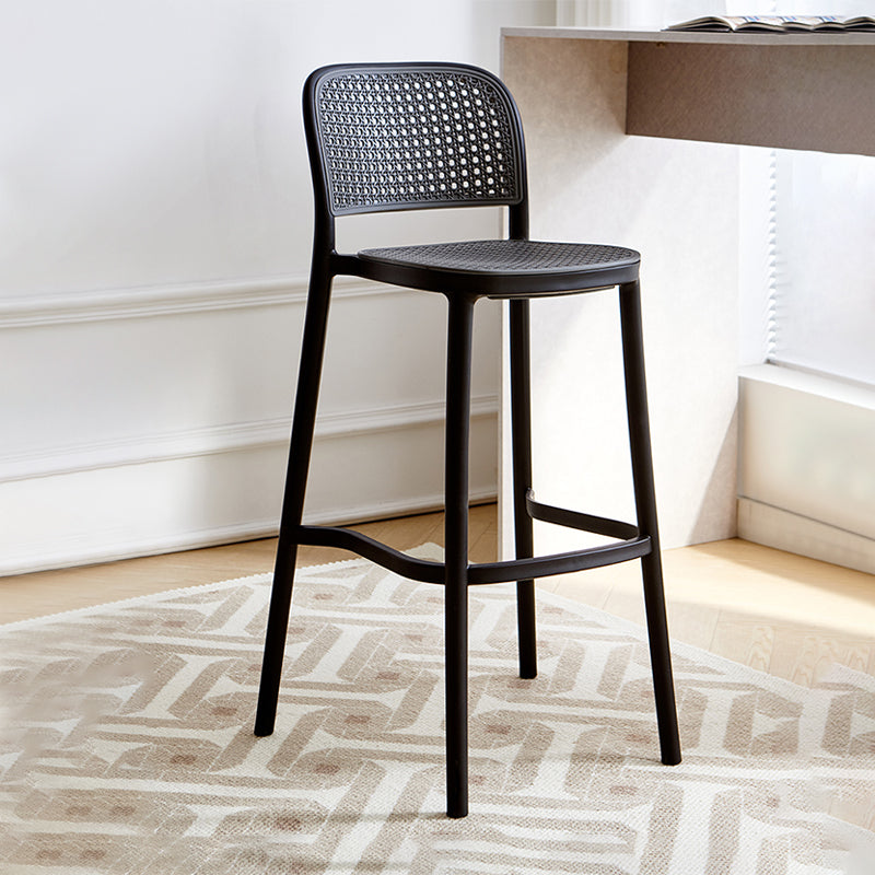 Sgabello da banco di plastica in stile moderno sgabello sul retro con poggiapiedi