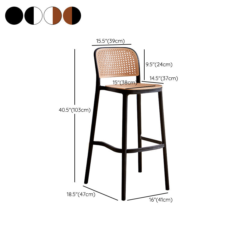 Sgabello da banco di plastica in stile moderno sgabello sul retro con poggiapiedi