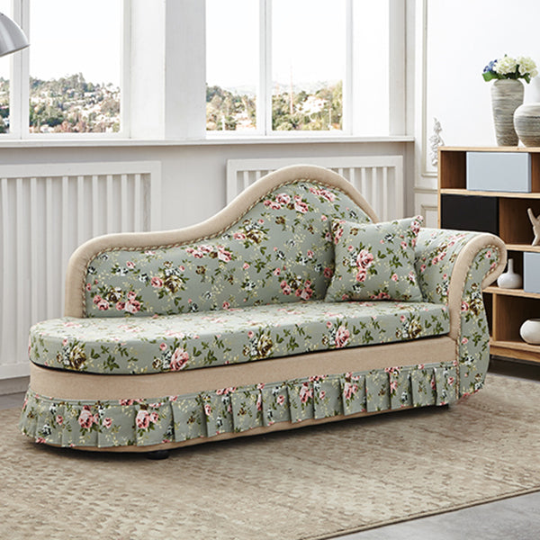 Traditional Removable Cushions Chaise Fabric Floral Chaise for Living Room Clearhalo 'Chairs & Seating' 'Chaise Lounge' 'chaise_lounge' 'furn' 'furn_chaise_lounge' 'Furniture' 'Living Room Furniture' 7381425