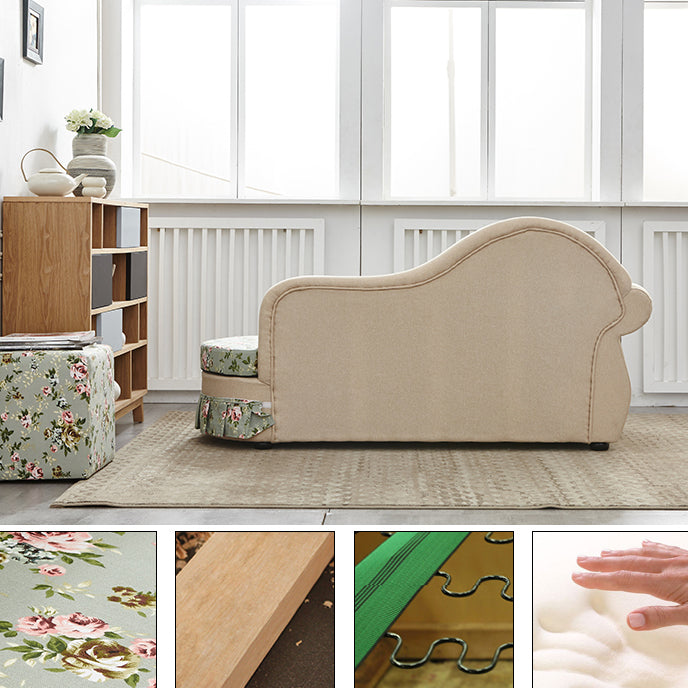 Traditional Removable Cushions Chaise Fabric Floral Chaise for Living Room Clearhalo 'Chairs & Seating' 'Chaise Lounge' 'chaise_lounge' 'furn' 'furn_chaise_lounge' 'Furniture' 'Living Room Furniture' 7381428