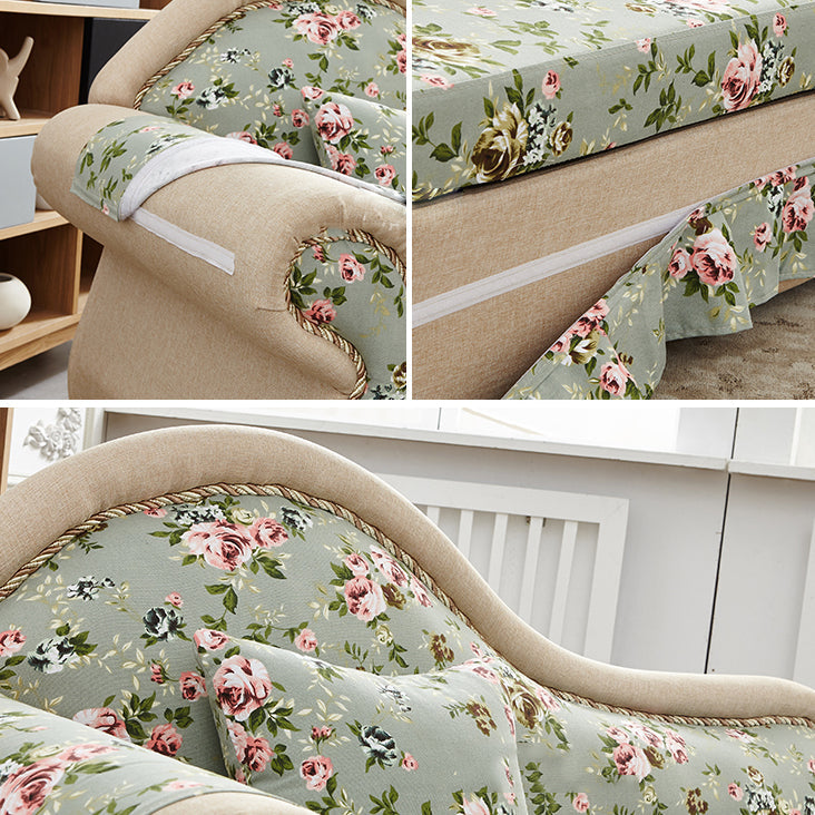Traditional Removable Cushions Chaise Fabric Floral Chaise for Living Room Clearhalo 'Chairs & Seating' 'Chaise Lounge' 'chaise_lounge' 'furn' 'furn_chaise_lounge' 'Furniture' 'Living Room Furniture' 7381429