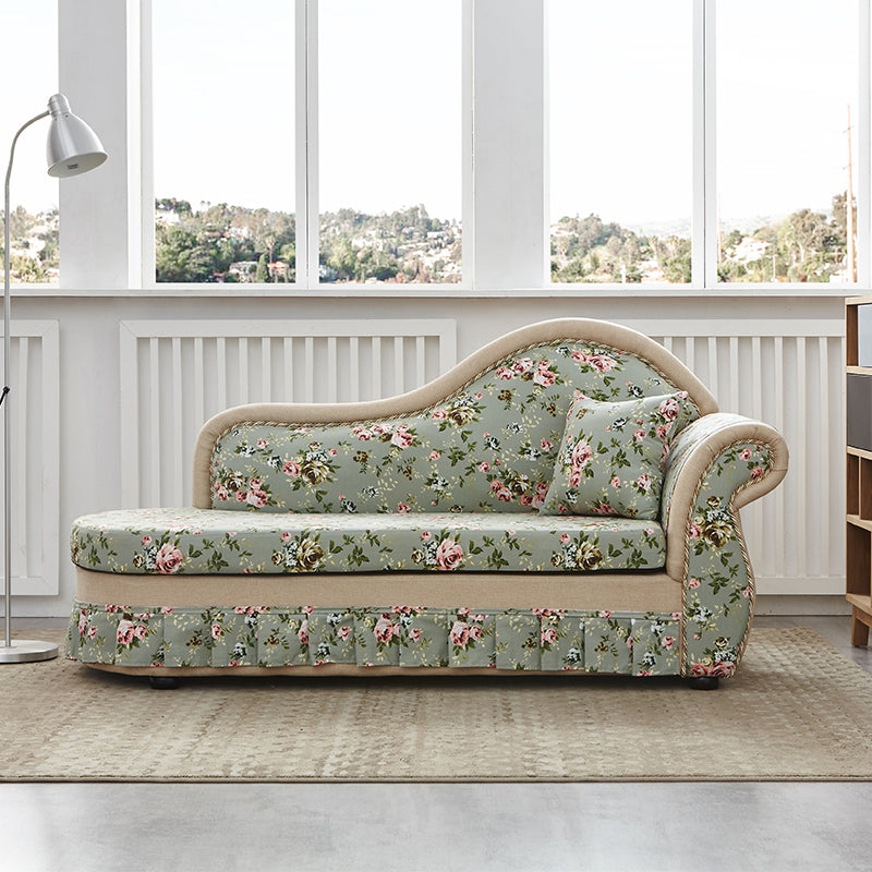 Traditional Removable Cushions Chaise Fabric Floral Chaise for Living Room Chaise Left-Arm Chaise Clearhalo 'Chairs & Seating' 'Chaise Lounge' 'chaise_lounge' 'furn' 'furn_chaise_lounge' 'Furniture' 'Living Room Furniture' 7381431