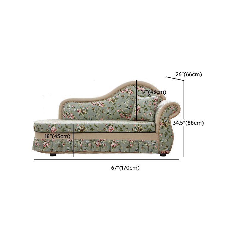Traditional Removable Cushions Chaise Fabric Floral Chaise for Living Room Clearhalo 'Chairs & Seating' 'Chaise Lounge' 'chaise_lounge' 'furn' 'furn_chaise_lounge' 'Furniture' 'Living Room Furniture' 7381435