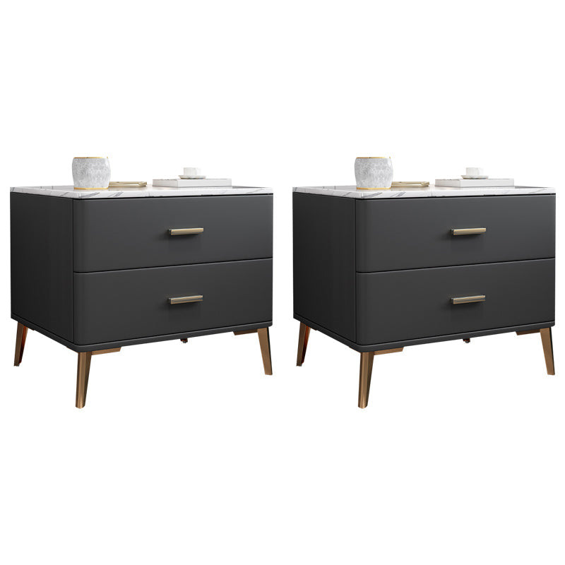 Glam 2 tiroirs accent table table de chevet antique