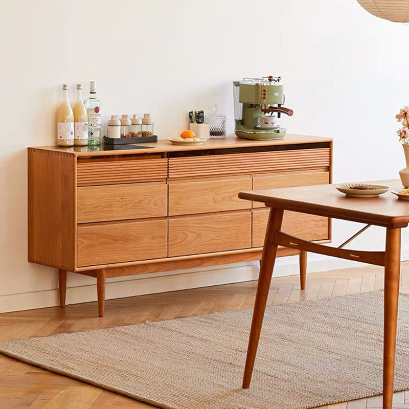 Modernismo horizontal tocador doble de almacenamiento de madera maciza para dormitorio