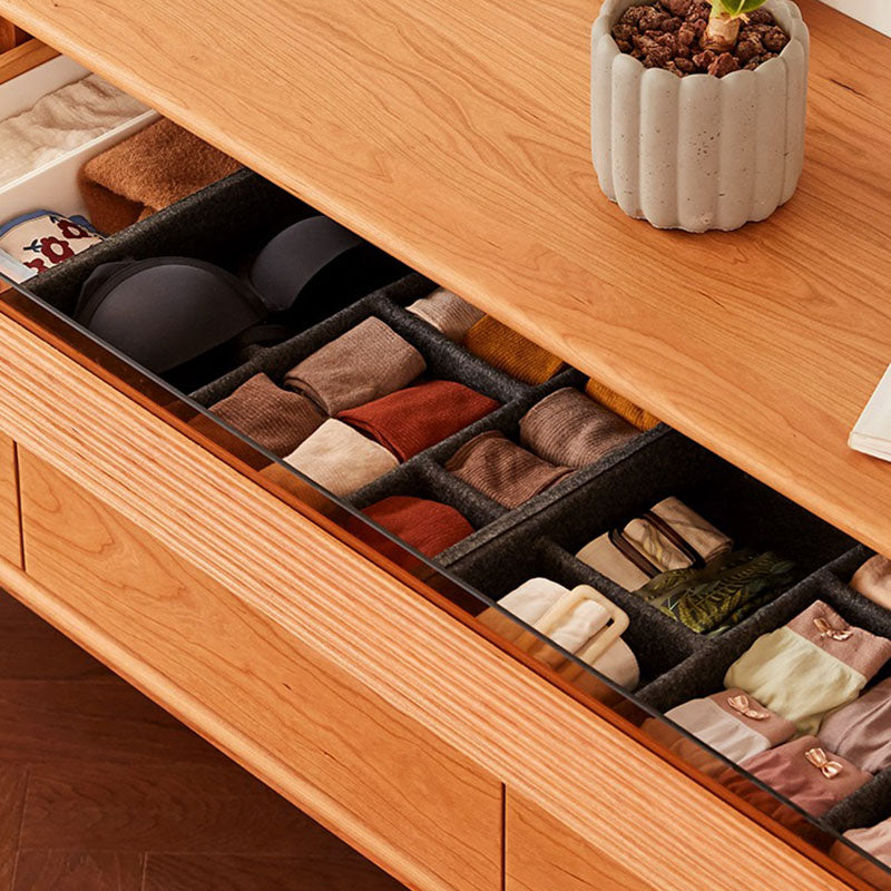 Modernismo horizontal tocador doble de almacenamiento de madera maciza para dormitorio