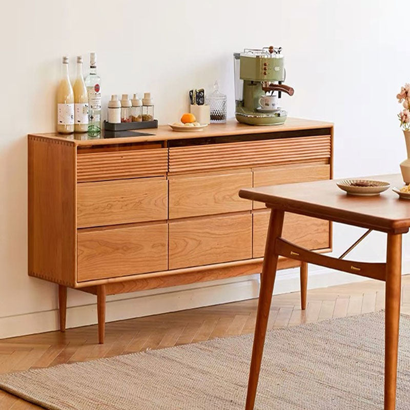 Modernismo horizontal tocador doble de almacenamiento de madera maciza para dormitorio
