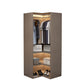 Brown Engineered Wood Wardrobe Cabinet Modern Style Wardrobe Closet without Light