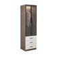 Brown Engineered Wood Wardrobe Cabinet Modern Style Wardrobe Closet without Light