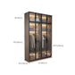 Brown Engineered Wood Wardrobe Cabinet Modern Style Wardrobe Closet without Light