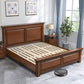 Mid-Century Modern Standard Bed Mahogany Espresso Panel Bed with Headboard Clearhalo 'Bedroom Furniture' 'Beds' 'furn' 'furn_beds' 'Furniture' 7381819