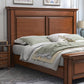 Mid-Century Modern Standard Bed Mahogany Espresso Panel Bed with Headboard Clearhalo 'Bedroom Furniture' 'Beds' 'furn' 'furn_beds' 'Furniture' 7381827