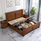Mid-Century Modern Standard Bed Mahogany Espresso Panel Bed with Headboard Clearhalo 'Bedroom Furniture' 'Beds' 'furn' 'furn_beds' 'Furniture' 7381829