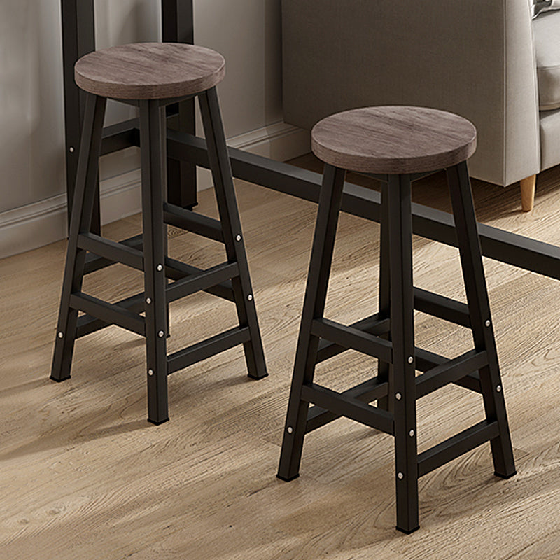 Juego de Pub rectangular con altura de mostrador, mesa de Bar con estructura metálica de 1/3/4 Uds y taburetes sin respaldo