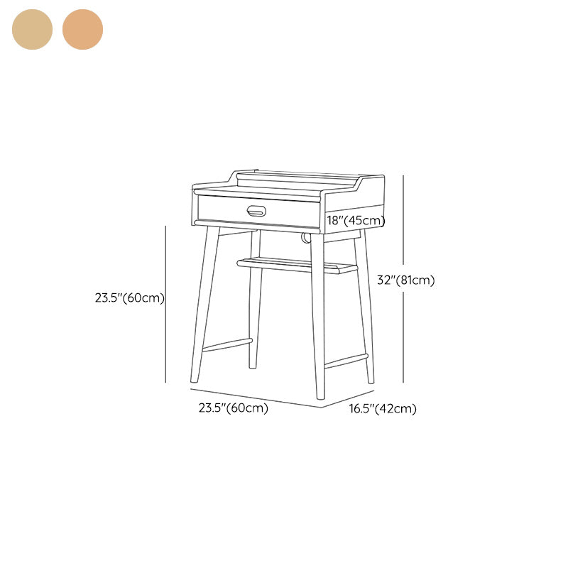 Minimalism Solid Wood Makeup Table Vanity Stool with Drawers and Mirror Clearhalo 'Bedroom Furniture' 'furn' 'furn_makeup_vanities' 'Furniture' 'Makeup Vanities' 'makeup_vanities' 7381896
