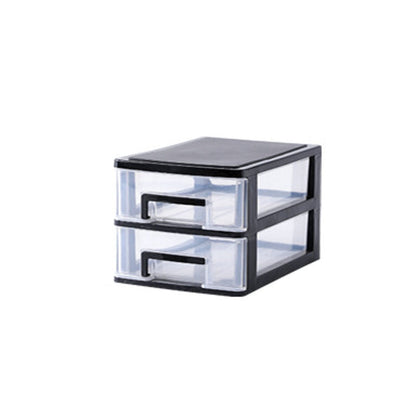 Contemporary Plastic Cabinet Vertical File Cabinet with Drawers for Office 6"L x 8.3"W x 5.2"H Black Clear Clearhalo 'Filing Cabinets' 'filling_cabinets' 'furn' 'furn_filling_cabinets' 'Furniture' 'Office Furniture' 7382042