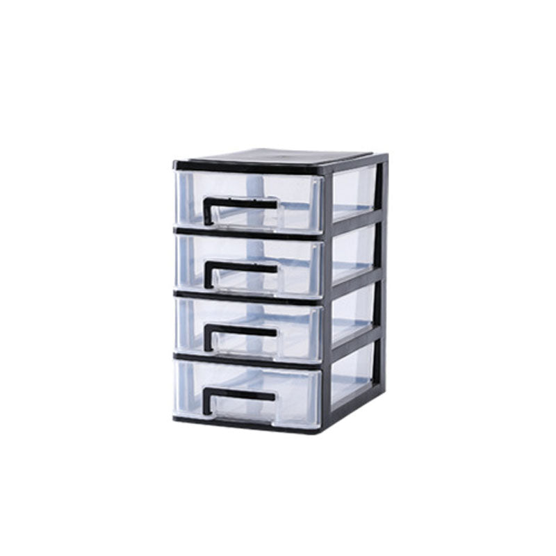 Contemporary Plastic Cabinet Vertical File Cabinet with Drawers for Office 6"L x 8.3"W x 9.9"H Black Clear Clearhalo 'Filing Cabinets' 'filling_cabinets' 'furn' 'furn_filling_cabinets' 'Furniture' 'Office Furniture' 7382050