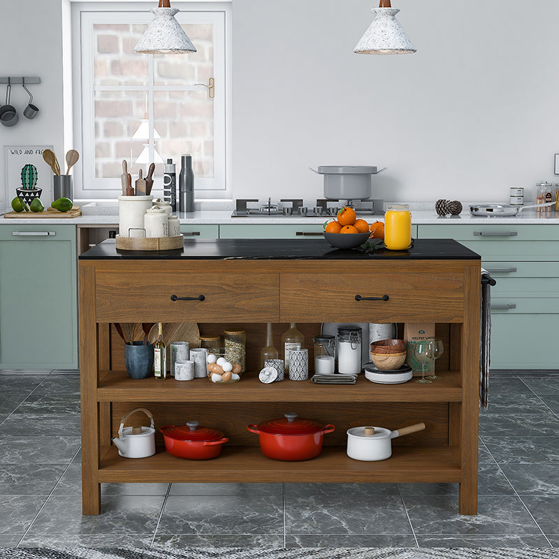 Tavolo da cucina della sala da pranzo tavolo da preparazione in marmo moderno con deposito aperto