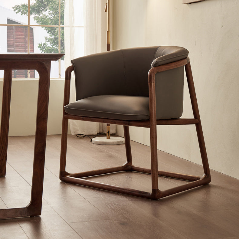 Modern Style Dining Chair Leather Wooden Base Arm Chair for Home Use Clearhalo 'Dining Chairs' 'Dining Tables & Seating' 'dining_chair' 'furn' 'furn_dining_chair' 'Furniture' 'Kitchen & Dining Furniture' 7382413