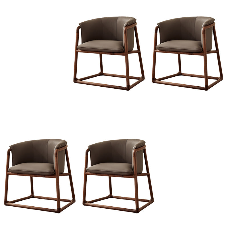 Modern Style Dining Chair Leather Wooden Base Arm Chair for Home Use 4 Piece Set Clearhalo 'Dining Chairs' 'Dining Tables & Seating' 'dining_chair' 'furn' 'furn_dining_chair' 'Furniture' 'Kitchen & Dining Furniture' 7382415
