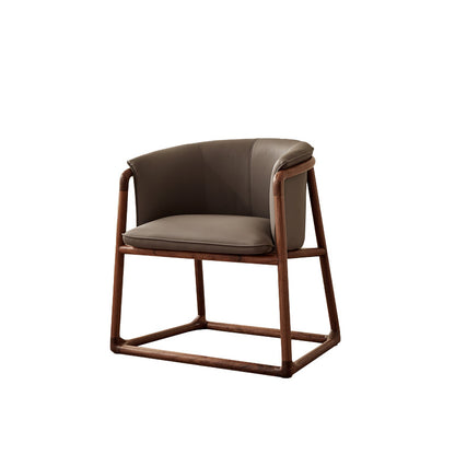 Modern Style Dining Chair Leather Wooden Base Arm Chair for Home Use 1 Piece Clearhalo 'Dining Chairs' 'Dining Tables & Seating' 'dining_chair' 'furn' 'furn_dining_chair' 'Furniture' 'Kitchen & Dining Furniture' 7382421