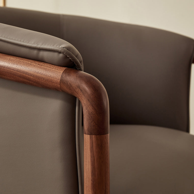 Modern Style Dining Chair Leather Wooden Base Arm Chair for Home Use Clearhalo 'Dining Chairs' 'Dining Tables & Seating' 'dining_chair' 'furn' 'furn_dining_chair' 'Furniture' 'Kitchen & Dining Furniture' 7382423