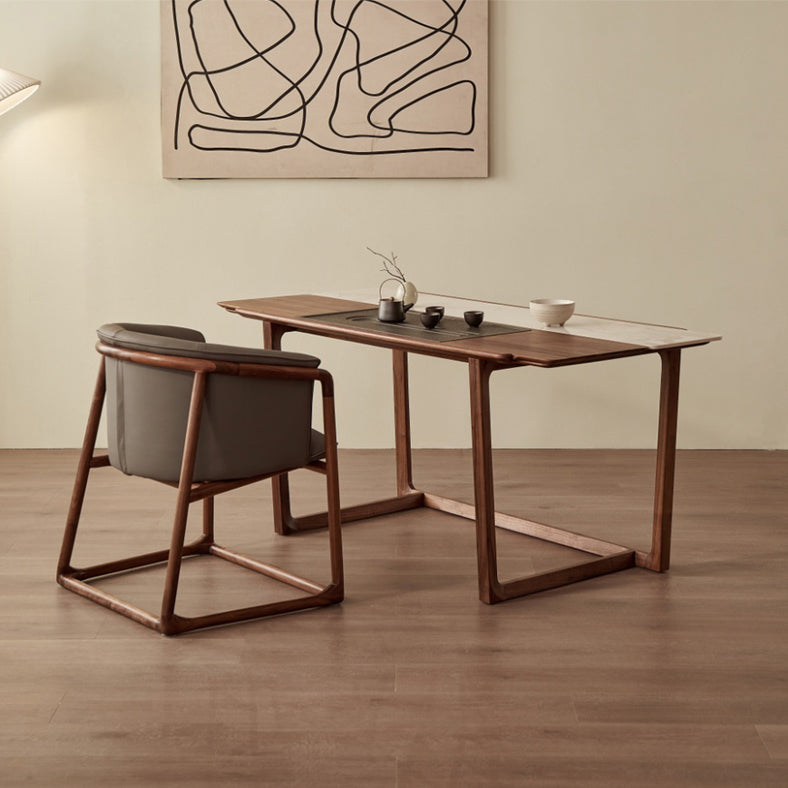 Modern Style Dining Chair Leather Wooden Base Arm Chair for Home Use Clearhalo 'Dining Chairs' 'Dining Tables & Seating' 'dining_chair' 'furn' 'furn_dining_chair' 'Furniture' 'Kitchen & Dining Furniture' 7382426