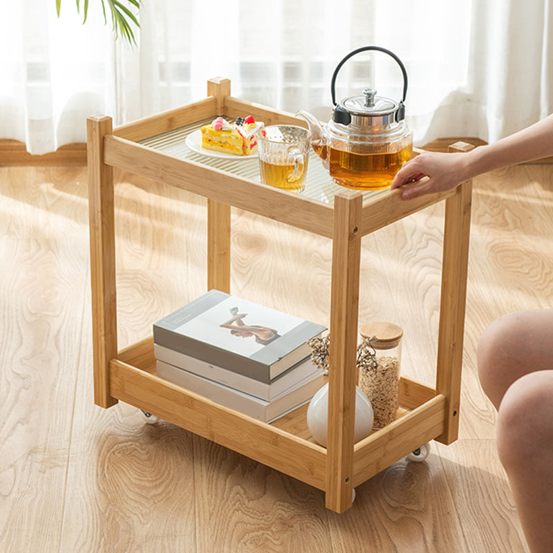 11" Wide Contemporary Corner Table Storage Clear Double Tier Accent Side Table Clearhalo 'Coffee & Accent Tables' 'End & Side Tables' 'end_side_tables' 'furn' 'furn_end_side_tables' 'Furniture' 'Living Room Furniture' 7382746